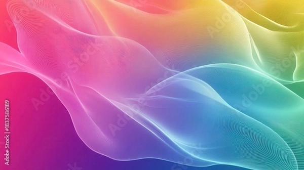 Fototapeta Abstract flowing lines create a colorful and dynamic gradient background