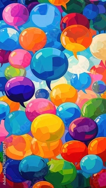 Fototapeta Colorful dialogue bubbles pattern