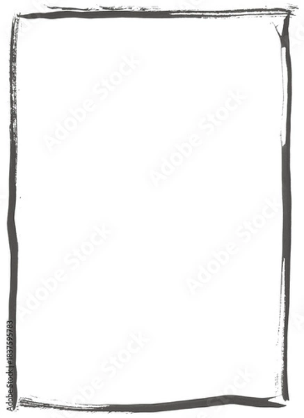 Fototapeta Abstract Irregular Dark Grey Border Frame on Clean White Background