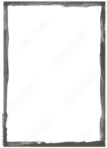 Fototapeta Irregular Dark Grey Frame on White Background with Blank Copy Space