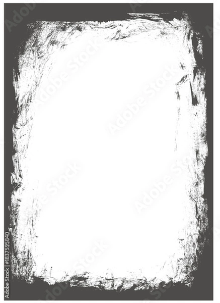 Fototapeta Abstract White Irregular Geometric Shape on Dark Gray Background with Copy Space