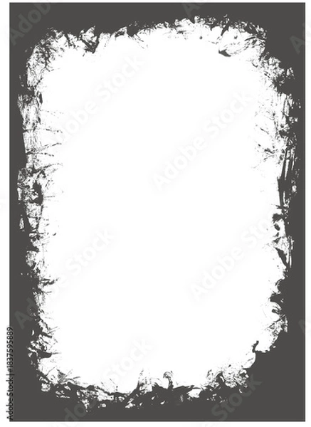 Fototapeta Minimalist Negative Space Abstract White Geometric Shape on Dark Grey Background