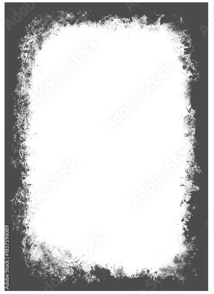Fototapeta Abstract Irregular White Shape on Dark Grey Background with Copy Space