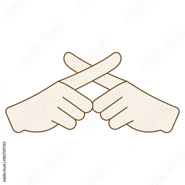 Obraz バツ印を示すハンドポーズのイラスト素材