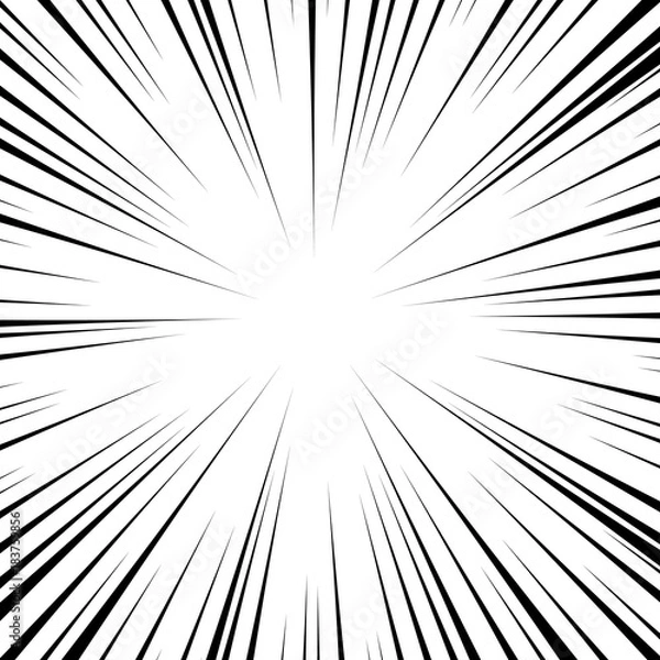 Obraz vector black radial speed line burst for background