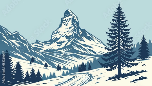 Obraz winter landscape with trees