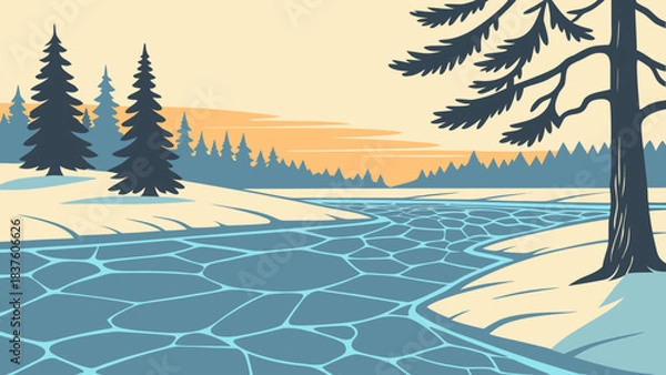 Obraz sunset in the mountains