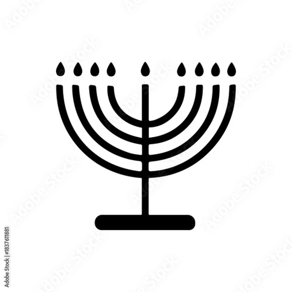 Fototapeta Menorah  icon or logo isolated sign symbol vector illustration - high quality black style vector icons