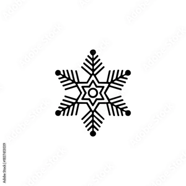 Fototapeta Snow Crystal  icon or logo isolated sign symbol vector illustration - high quality black style vector icons
