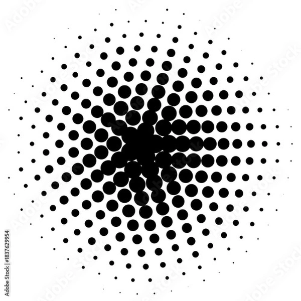 Fototapeta Abstract Black Background with Minimalist Geometric Halftone Shapes