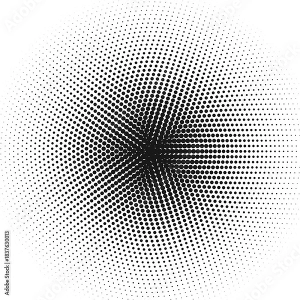 Fototapeta Abstract Black Background with Minimalist Geometric Halftone Shapes