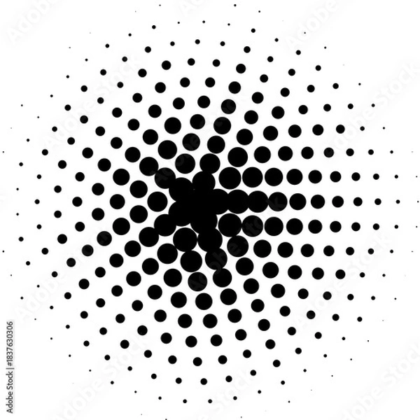 Fototapeta Abstract Black Background with Minimalist Geometric Halftone Shapes