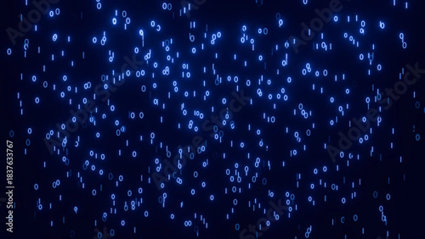 Obraz Blue binary code background	
