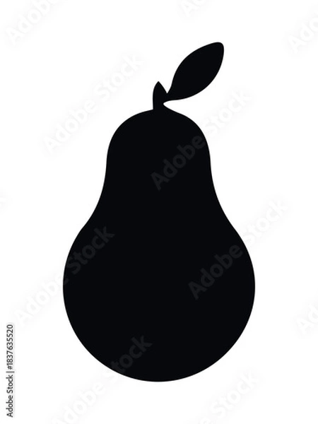 Obraz Black fruit icon, vector illustration.