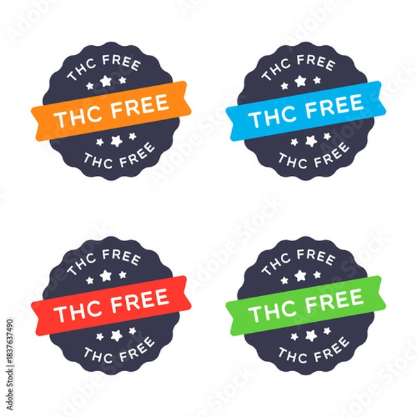 Fototapeta Vector THC Free Star Badge Labels