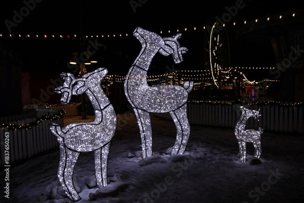 Obraz christmas background with reindeer