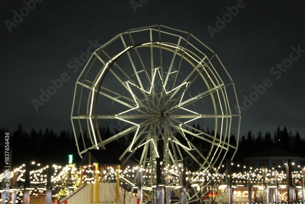Obraz ferris wheel at night