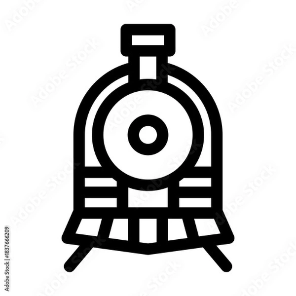 Obraz Old Steam Train Icon Public Transportation Vector