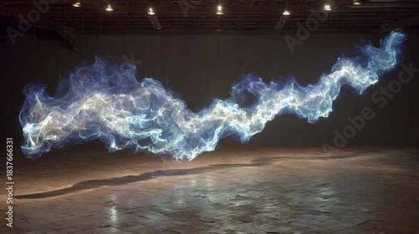 Obraz Abstract Swirling Blue Energy Cloud.