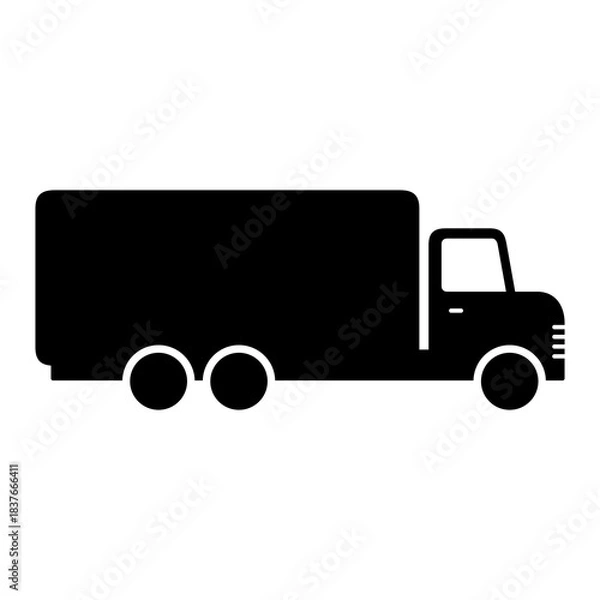 Fototapeta Truck Icon Transportation Solid Style