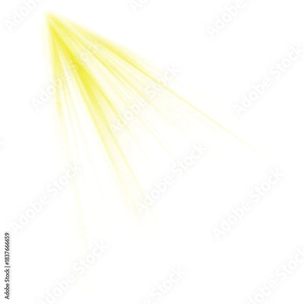 Fototapeta Soft Yellow Light Rays Burst from Corner