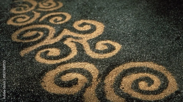 Obraz Celtic Spiral Pattern on Asphalt.