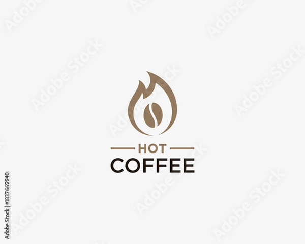Obraz Hot coffee logo