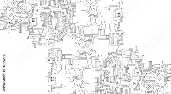 Obraz Circuit technology background with hi-tech digital vector illustration