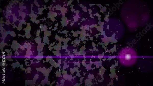 Fototapeta Abstract Dark Purple Bokeh Background with Camouflage Pattern and Lens Flare