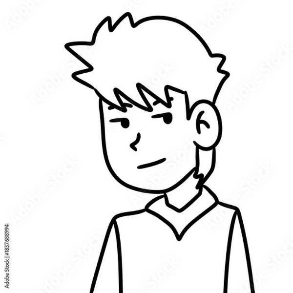 Obraz line drawing cartoon man