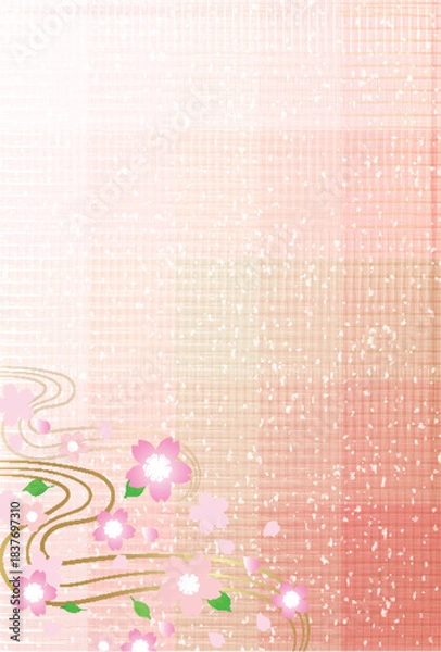 Obraz 和柄　桜　年賀状　背景	