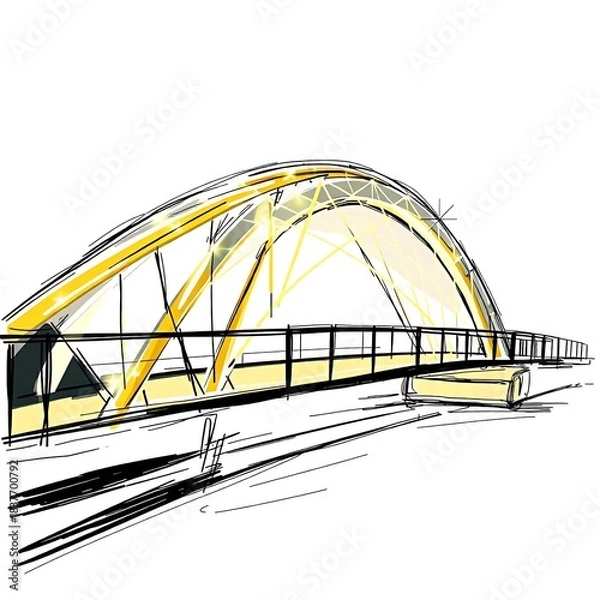 Obraz railway bridge over the river