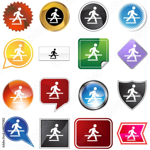 Fototapeta Crosswalk Icon Set