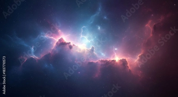 Fototapeta Vibrant nebula in deep space with stars galaxy cosmos