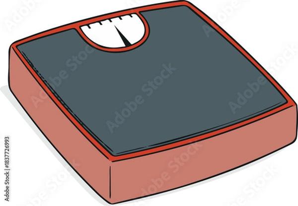 Fototapeta Weight Scale: A detailed depiction of a weight scale, symbolizing health, fitness, and monitoring.
