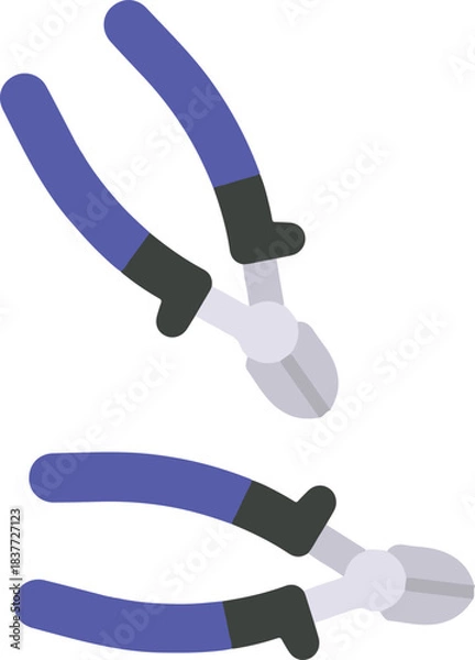 Fototapeta Precision Tool: A close-up shot of a pair of side cutter with sleek design and ergonomic handles