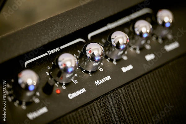 Obraz Amplifier with control knobs close up