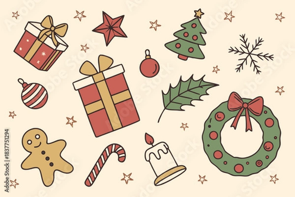 Fototapeta seamless pattern with christmas tree