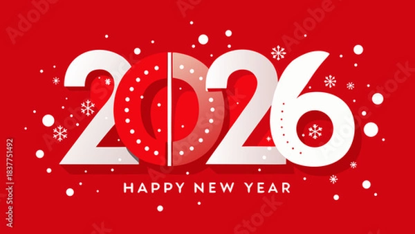 Fototapeta New year 2026 greeting card Vector