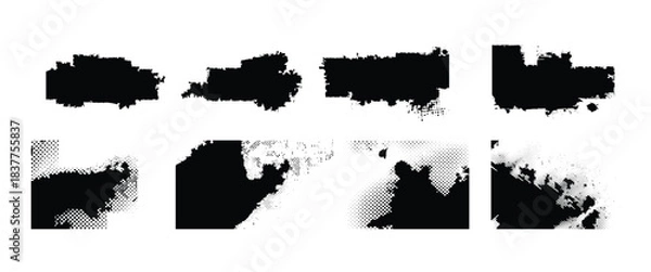 Fototapeta Abstract Black Paint Brush Stroke Collection for Modern Graphic Design, Branding, Logo Creation, Poster, Social Media Content, Artistic Texture, Grunge Effect and Creative Background
