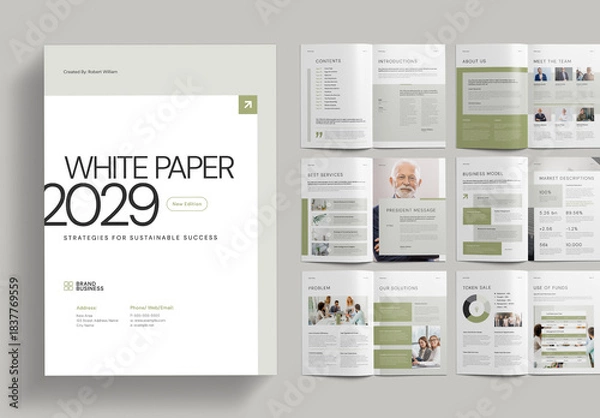 Fototapeta White Paper Layout