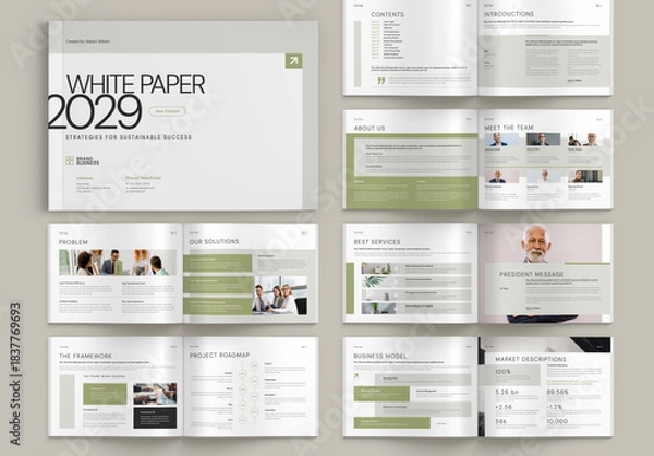 Fototapeta White Paper Landscape Layout