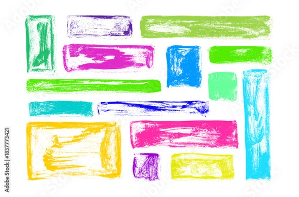 Fototapeta Color text boxes. Painted rectangles. Texture set