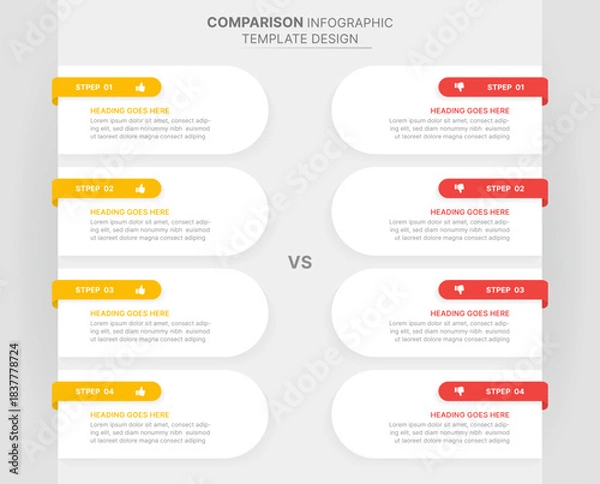 Fototapeta Dos and Don'ts Comparison Infographic Template Design