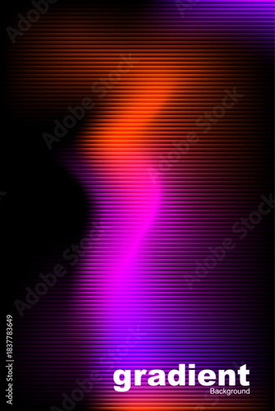 Fototapeta Vibrant Wavy Gradient on Vertical Backdrop. Futuristic Ripple Glass Effect, Abstract Rainbow Pattern Background, Vector Illustration
