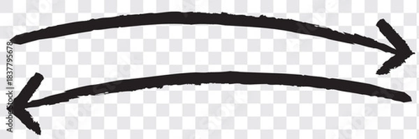 Obraz Curved brush stroke arrow vector