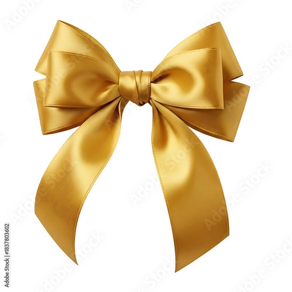 Obraz Golden ribbon bow isolated