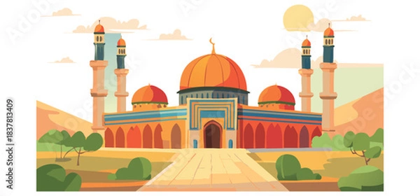 Obraz vector for muslim background taj mahal in india