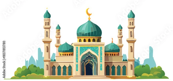 Obraz vector mosque in the evening