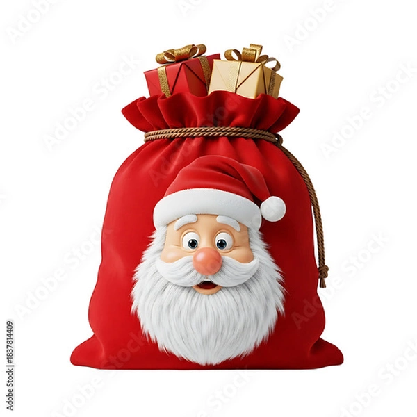 Obraz Santa-style gift sack isolated